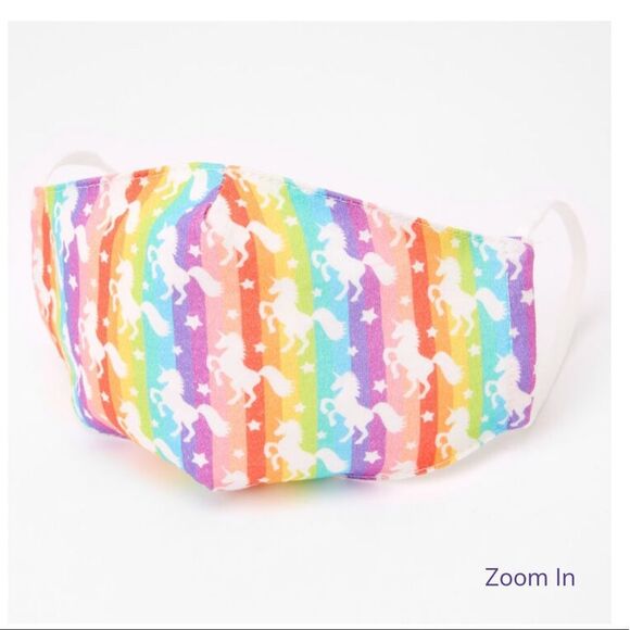 2 FOR $10 Rainbow unicorn cotton face mask - Picture 3 of 16